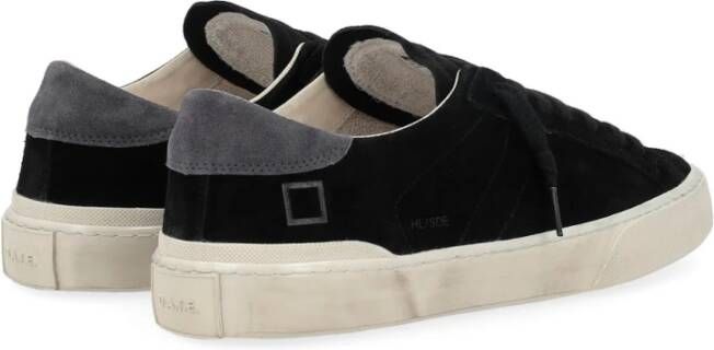 D.a.t.e. Zwarte Suède Lage Hill Sneakers Black Heren