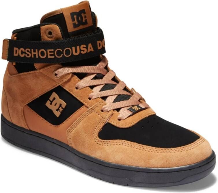 DC Shoes Hoge Top Leren Sneakers Brown Heren