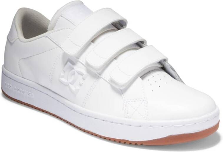 DC Shoes Witte leren sneakers met klittenbandsluiting White Heren