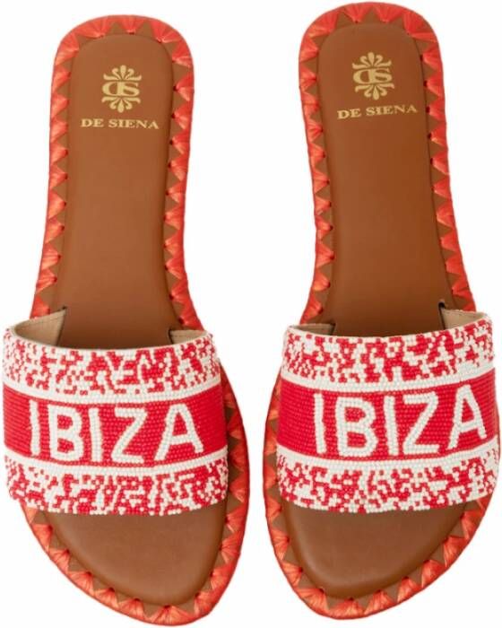 De Siena Rode Ibiza Sandalen Red Dames