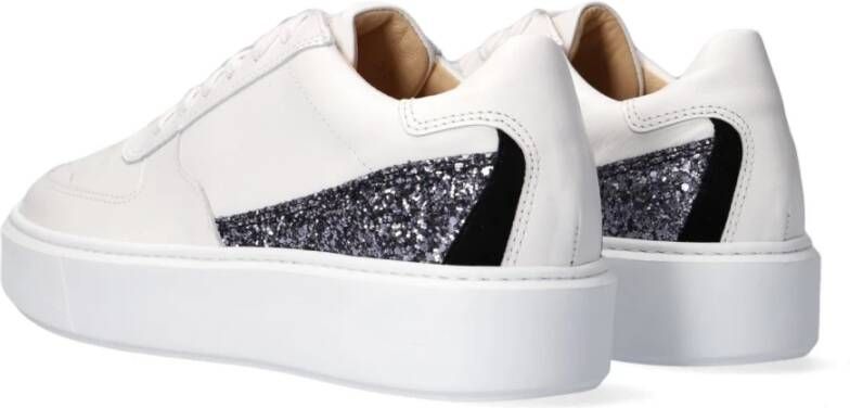 Deabused Witte Glitter Lage Top Sneakers White Dames