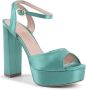 Dee Ocleppo Afslankende Satijnen Plateau Sandalen Green Dames - Thumbnail 2