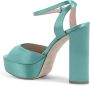 Dee Ocleppo Afslankende Satijnen Plateau Sandalen Green Dames - Thumbnail 3