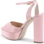 Dee Ocleppo Afslankende Satijnen Plateau Sandalen Pink Dames - Thumbnail 3