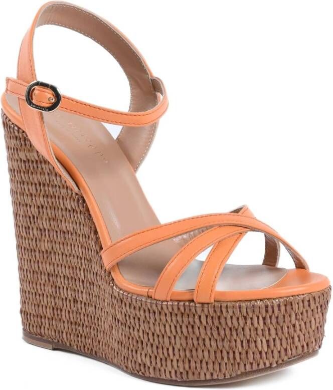 Dee Ocleppo Band Platform Sandalen Orange Dames