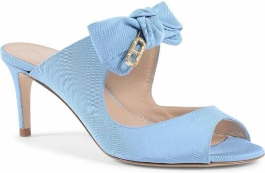 Dee Ocleppo Blauwe Bow Mule Lage Hak Cocktail Blue Dames