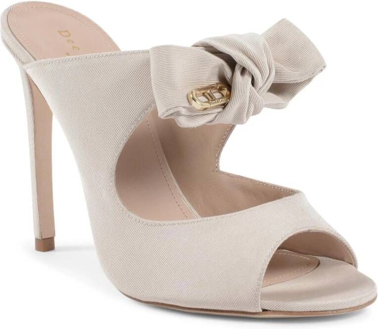 Dee Ocleppo Bow Embellished High Heel Mule Beige Dames