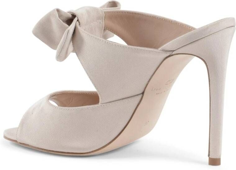 Dee Ocleppo Bow Embellished High Heel Mule Beige Dames