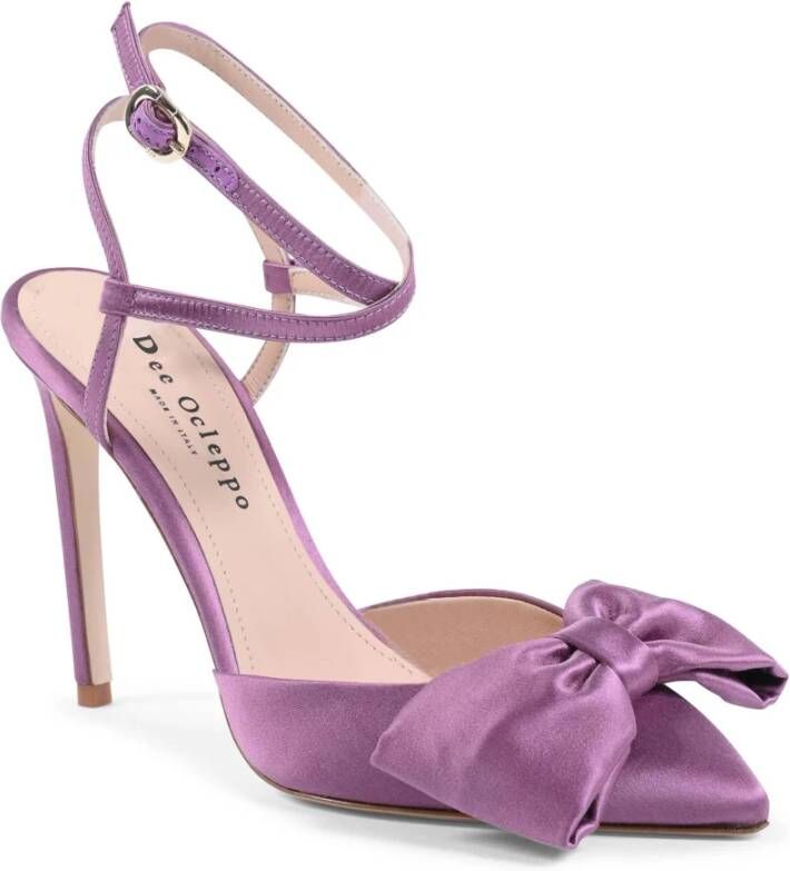 Dee Ocleppo Chique Satijnen Enkelband Stiletto Pump Purple Dames