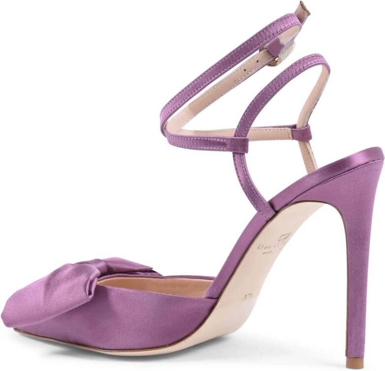 Dee Ocleppo Chique Satijnen Enkelband Stiletto Pump Purple Dames