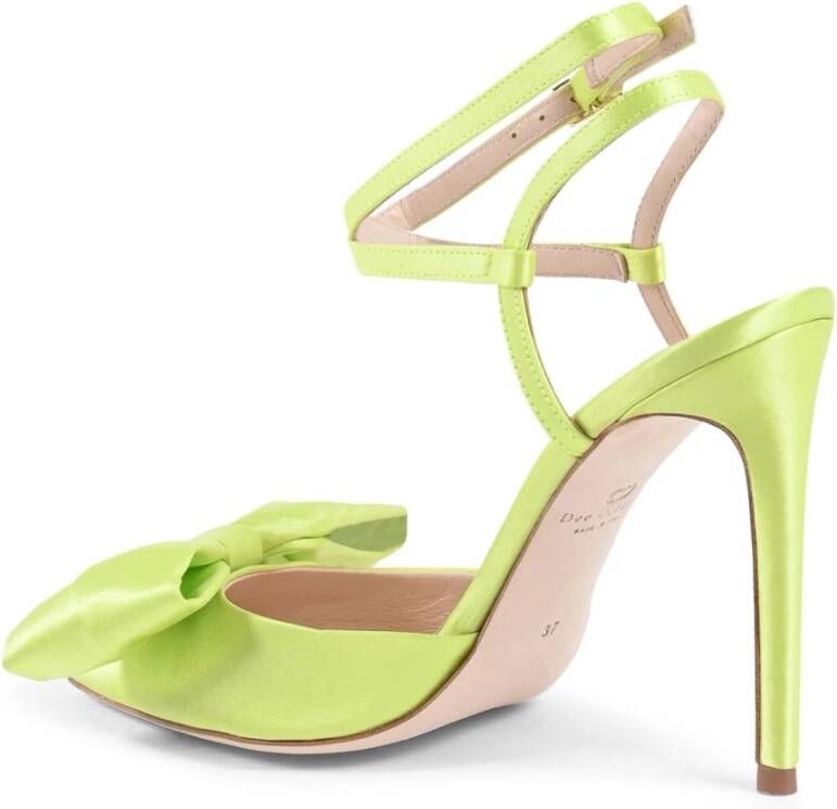 Dee Ocleppo Chique Satijnen Enkelband Stiletto's Green Dames