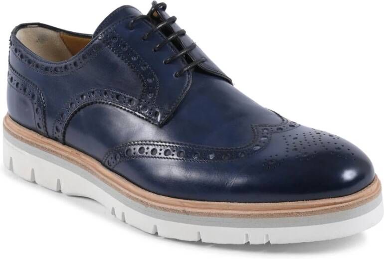 Dee Ocleppo Donkerblauwe Leren Brogue Schoenen Blue Heren