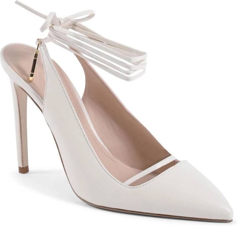 Dee Ocleppo Elegante leren slingback stiletto pumps White Dames