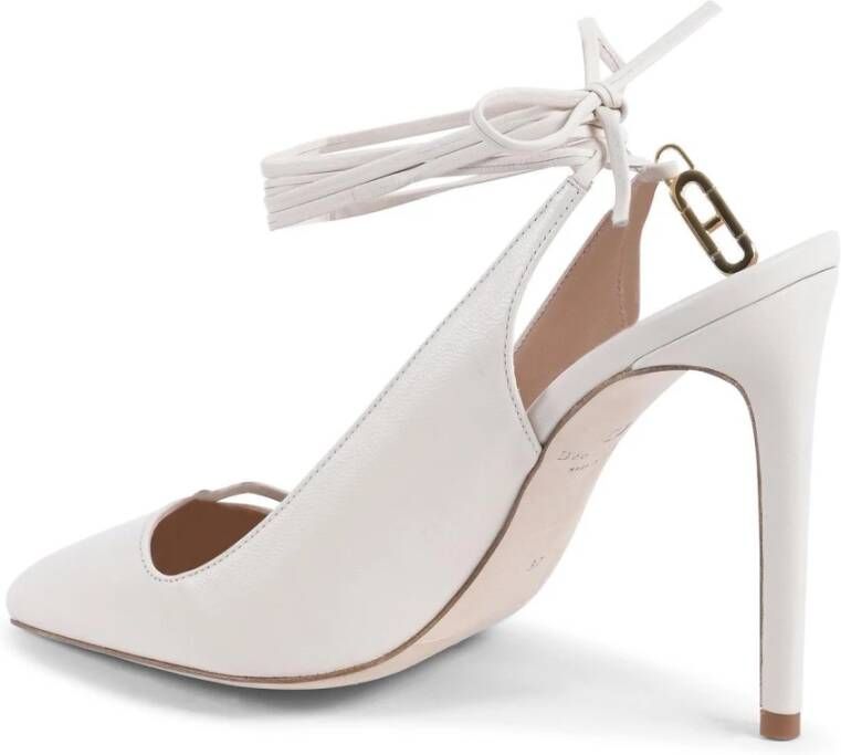 Dee Ocleppo Elegante leren slingback stiletto pumps White Dames