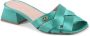 Dee Ocleppo Elegante Satijnen Cross Strap Sandalen Green Dames - Thumbnail 2