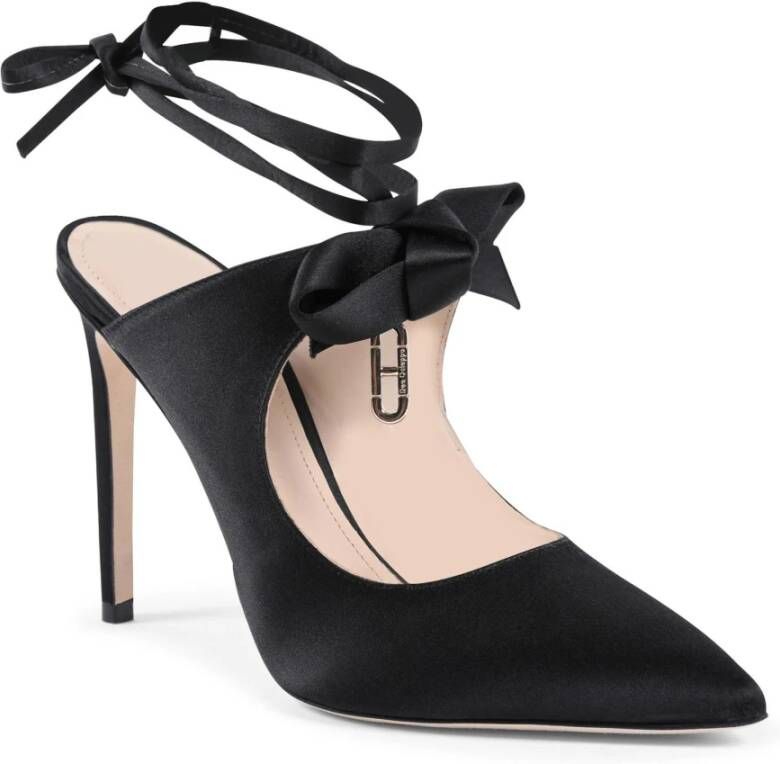 Dee Ocleppo Elegante Satijnen Muiltjes Hakken Black Dames