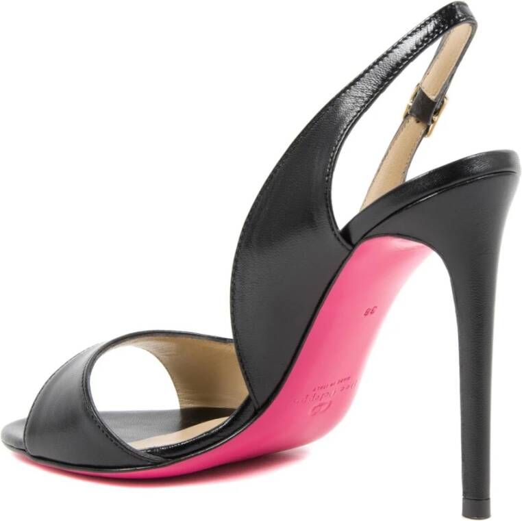 Dee Ocleppo Gebogen Paneel Leren Sandalen Black Dames