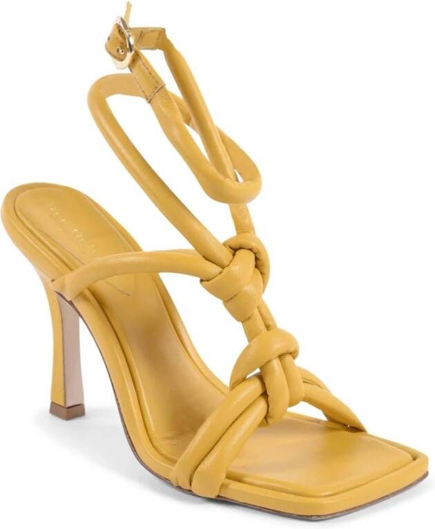 Dee Ocleppo Gele Geknoopte Leren Sandalen Yellow Dames