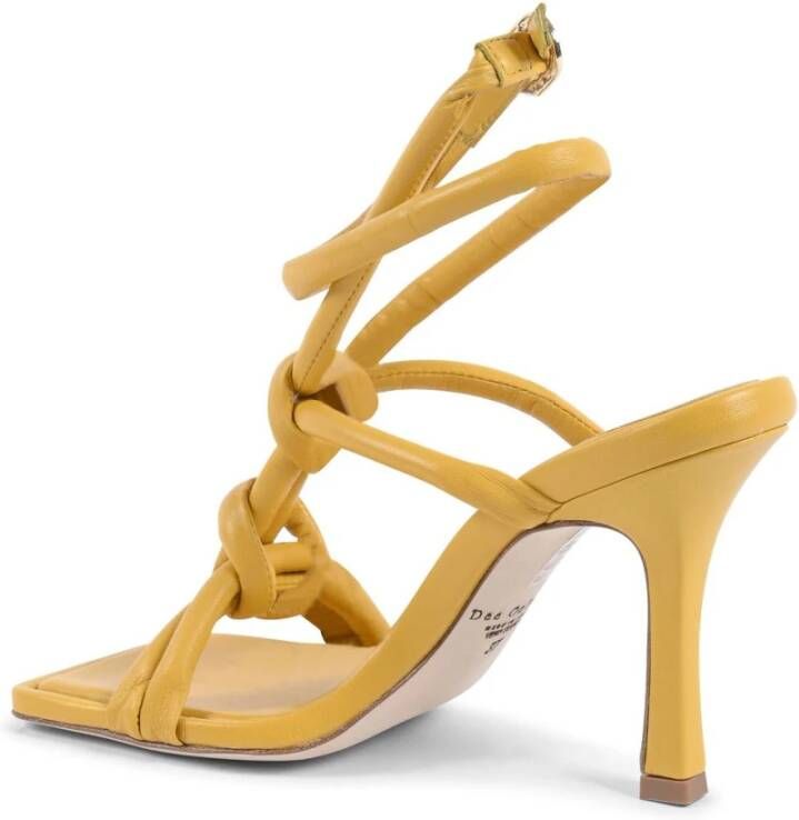 Dee Ocleppo Gele Geknoopte Leren Sandalen Yellow Dames