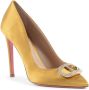 Dee Ocleppo Gele Satijnen Kristal Logo Pumps Yellow Dames - Thumbnail 2