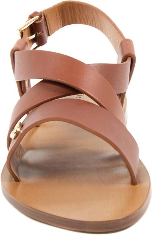 Dee Ocleppo Gespband Leren Sandalen Brown Dames