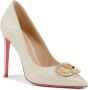 Dee Ocleppo Glitter Logo Pump Beige Dames - Thumbnail 3