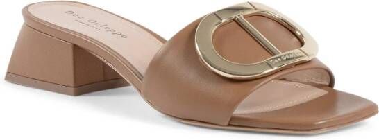 Dee Ocleppo Gouden Detail Leren Muil Beige Dames