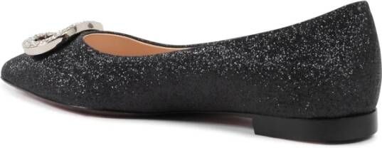 Dee Ocleppo Gouden Hak Leren Ballerina Black Dames