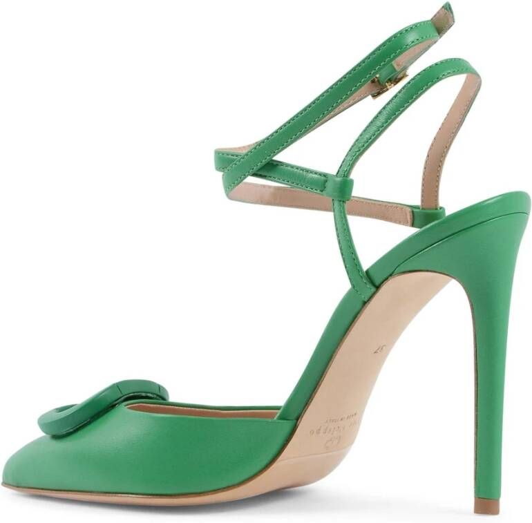 Dee Ocleppo Groene Leren Lace-Up Stiletto Pump Green Dames