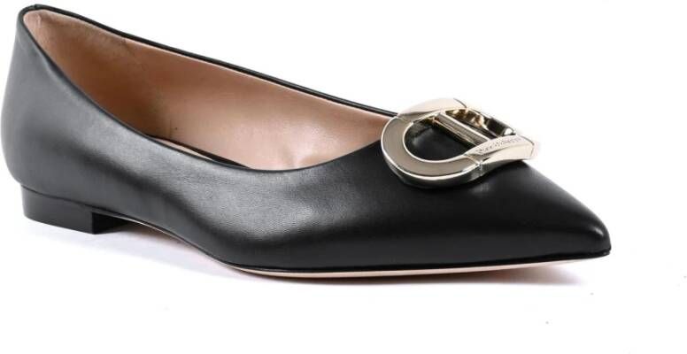 Dee Ocleppo Italiaans Leren Ballerina Flat Black Dames