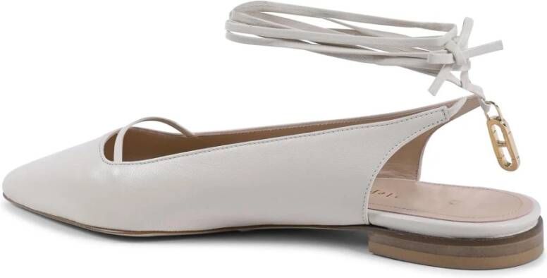 Dee Ocleppo Italiaans Leren Slingback Lage Hak White Dames