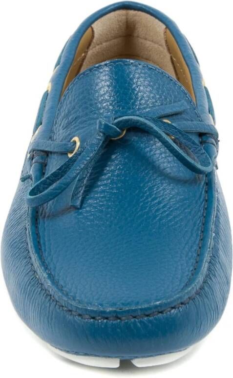 Dee Ocleppo Italiaanse handgestikte leren loafers Blue Heren