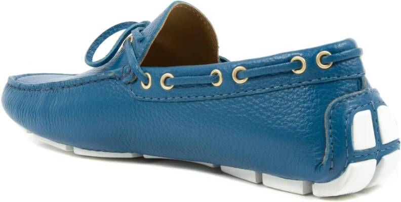 Dee Ocleppo Italiaanse handgestikte leren loafers Blue Heren