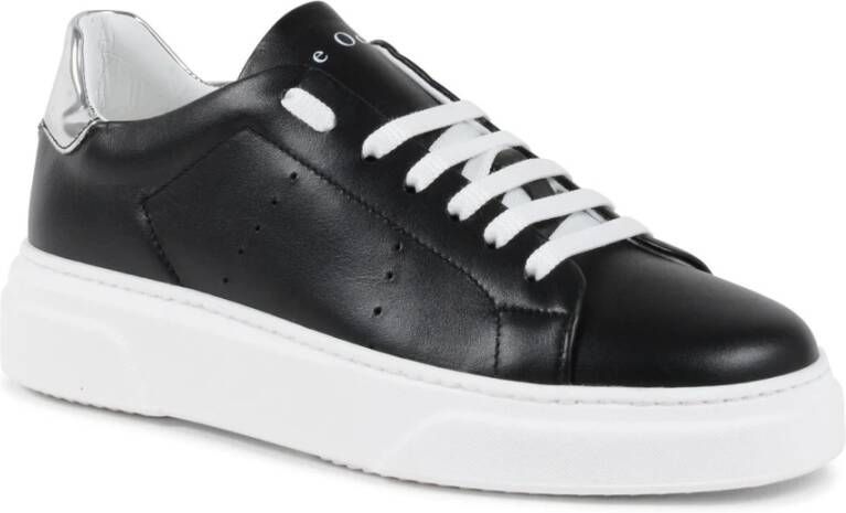 Dee Ocleppo Italiaanse Leren Sneaker met Hak Black Dames