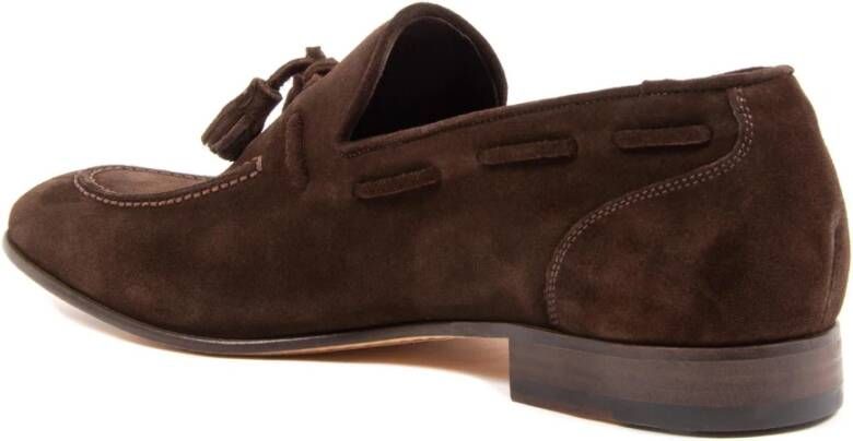 Dee Ocleppo Italiaanse suède leren loafers donkerbruin Brown Heren