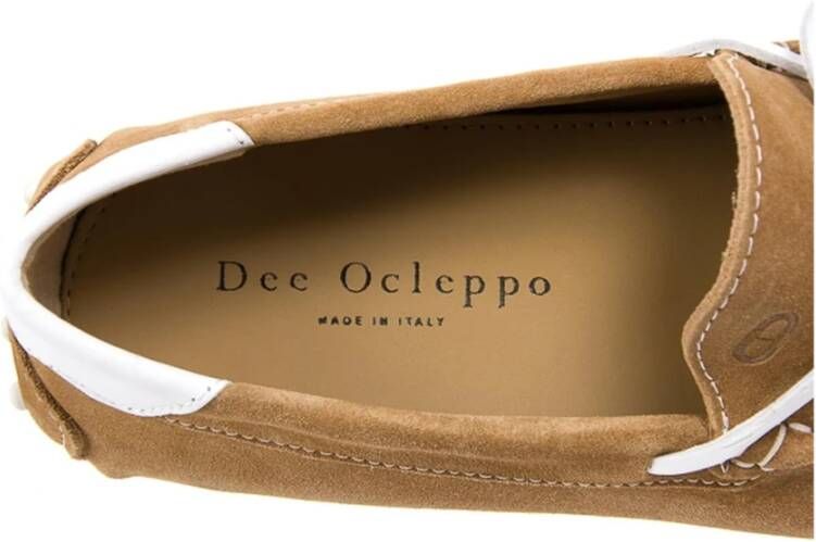 Dee Ocleppo Italiaanse suède loafers met rubberen zolen Beige Heren