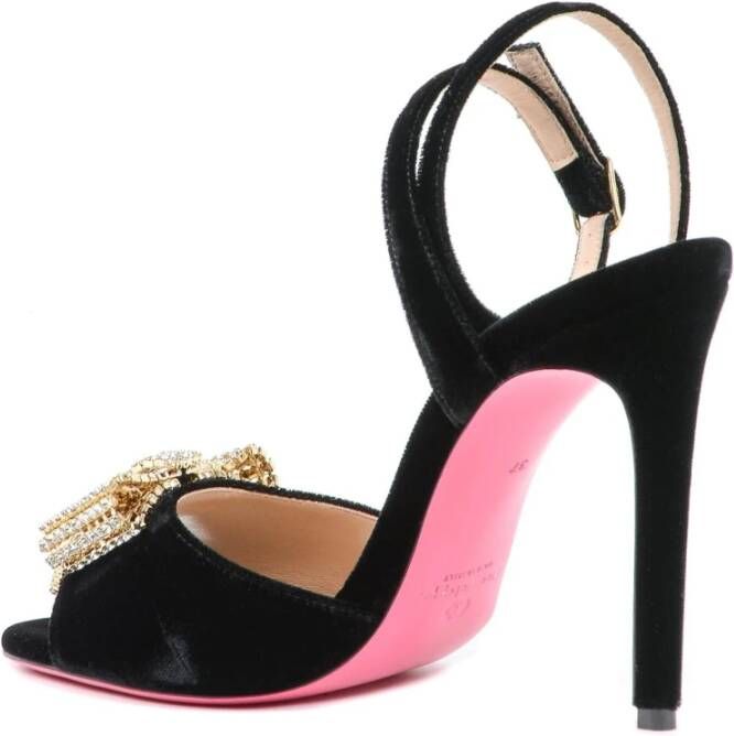 Dee Ocleppo Kristalboog Velvet Sandaal Black Dames