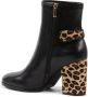 Dee Ocleppo Leopard Detail Enkellaars met Hak Black Dames - Thumbnail 2