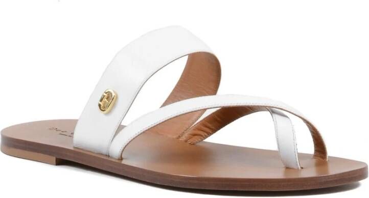 Dee Ocleppo Leren Band Sandalen White Dames