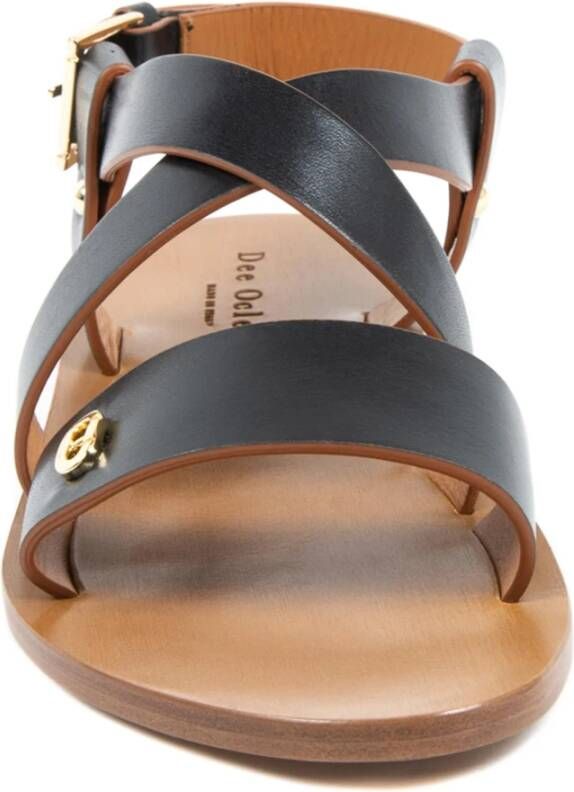 Dee Ocleppo Leren Sandalen voor Zonnige Avonturen Black Dames