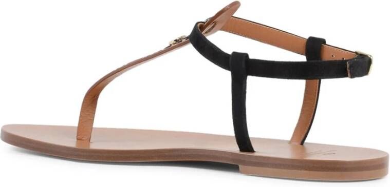 Dee Ocleppo Leren Teenslippers Black Dames