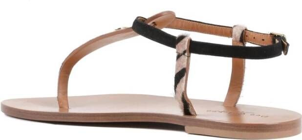 Dee Ocleppo Leren Zebraprint Sandalen Multicolor Dames