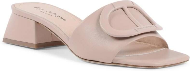 Dee Ocleppo Logo Leren Muiltjes Sandalen Pink Dames