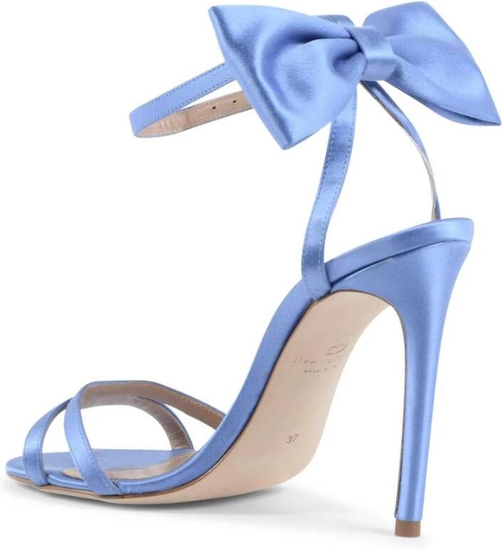 Dee Ocleppo Romantische Bow Satin Sandaal Blue Dames