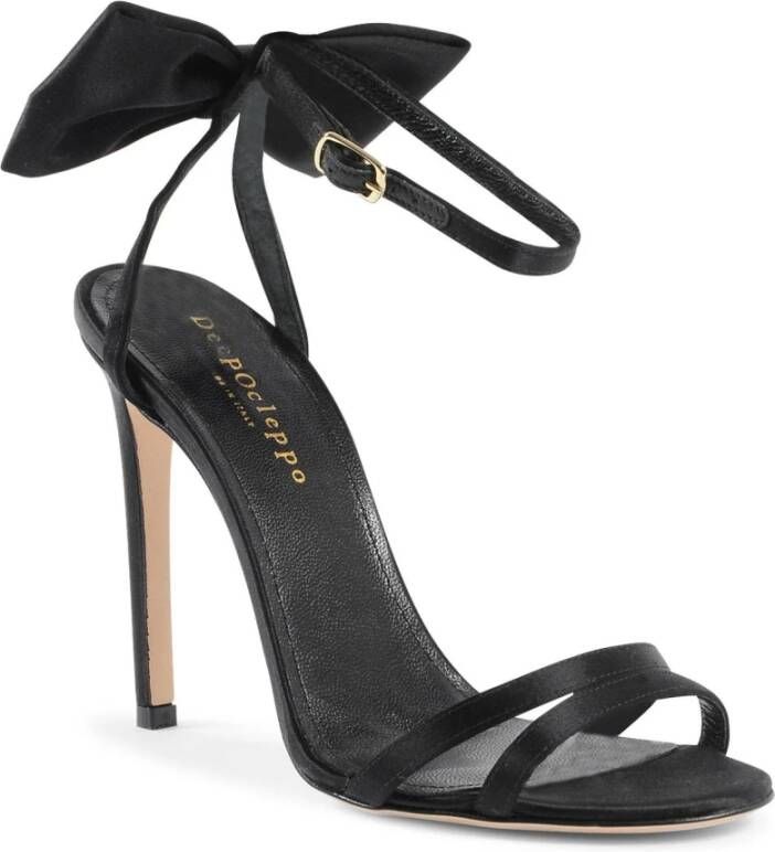 Dee Ocleppo Romantische Bow Satin Sandal Black Dames