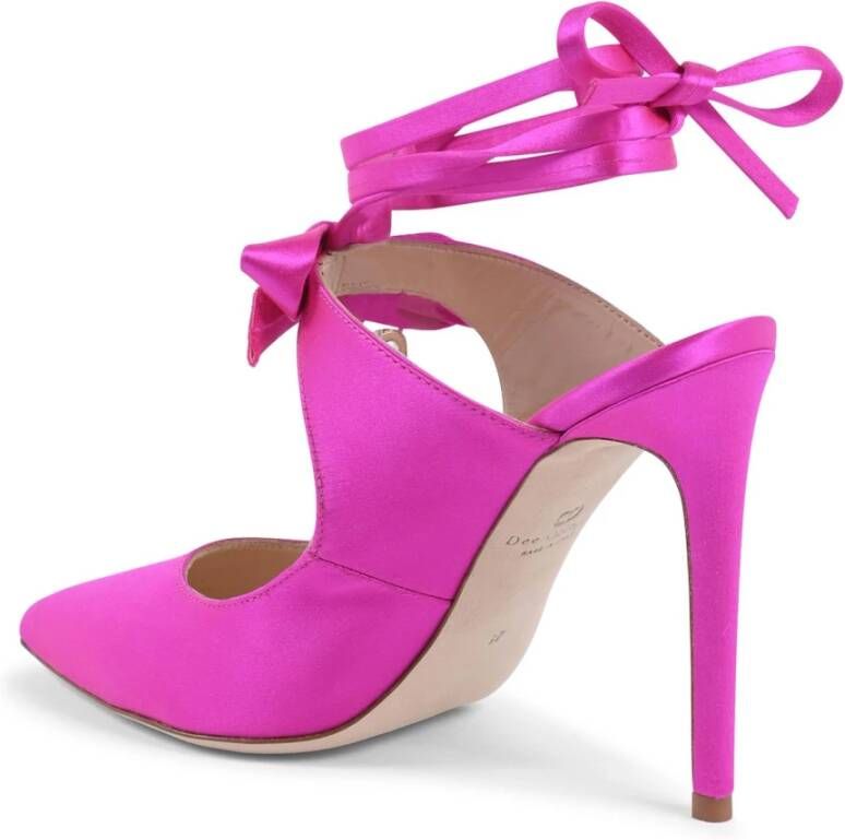 Dee Ocleppo Satin Bow Mule met Stiletto Hak Pink Dames