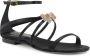 Dee Ocleppo Satin Enkelband Sandaal met Swarovski Strik Black Dames - Thumbnail 2