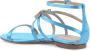 Dee Ocleppo Satin Strik Enkelband Sandaal Blue Dames - Thumbnail 3