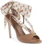 Dee Ocleppo Silk Printed Stiletto Heel Beige Dames - Thumbnail 2