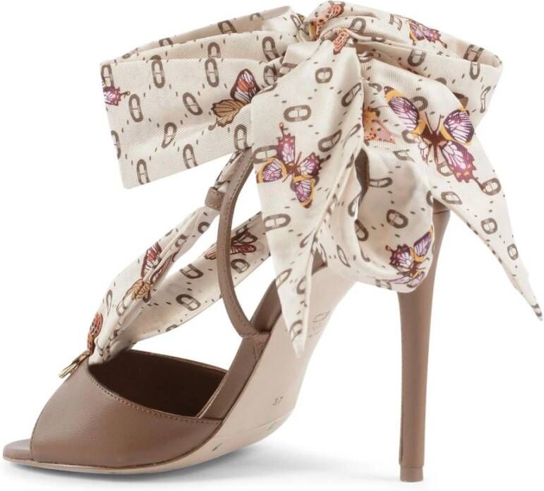 Dee Ocleppo Silk Printed Stiletto Heel Beige Dames